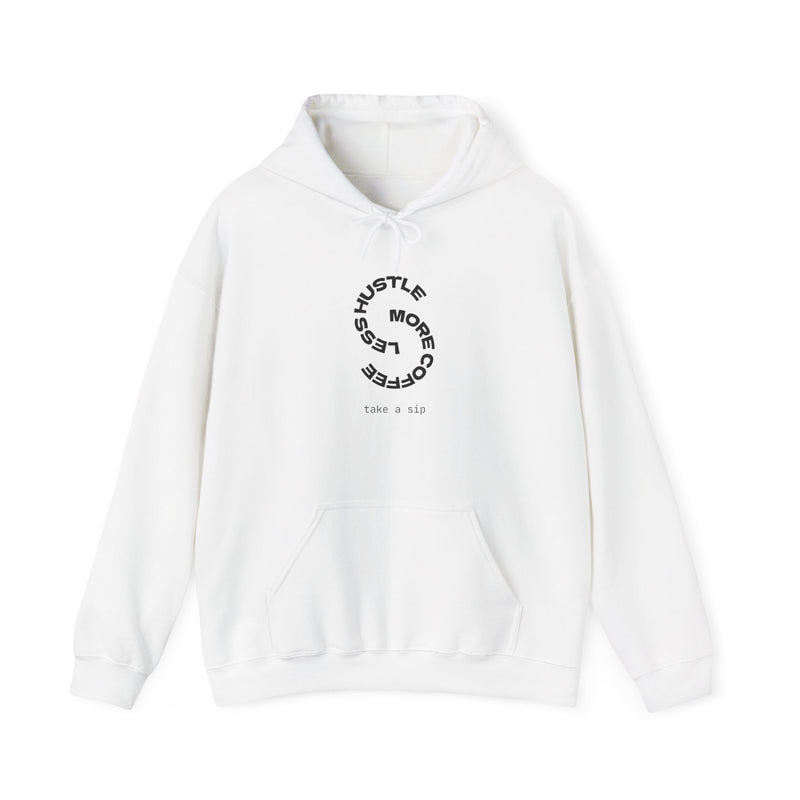 Hustle More Circle Script Hoodie | Minimal Motivational Sweatshirt