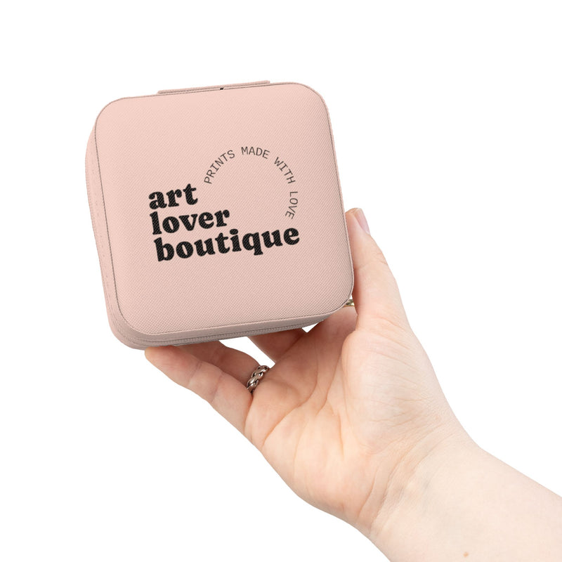 Jewelry Travel Case – Compact Pink Organizer with Ring Slots & Earring Compartments