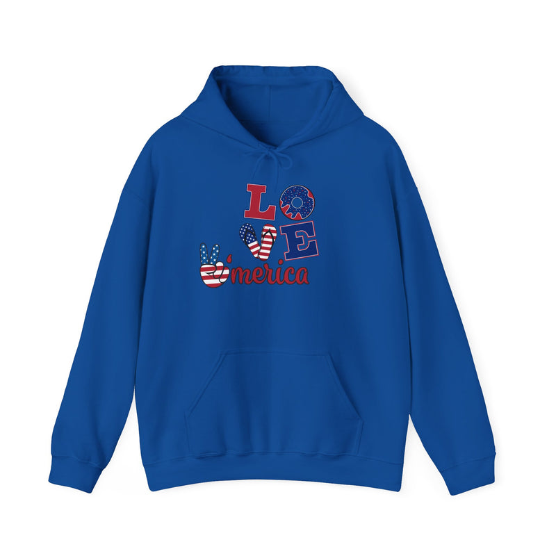 Patriotic "Love 'Merica" Hoodie — American Flag Fourth of July Sweatshirt